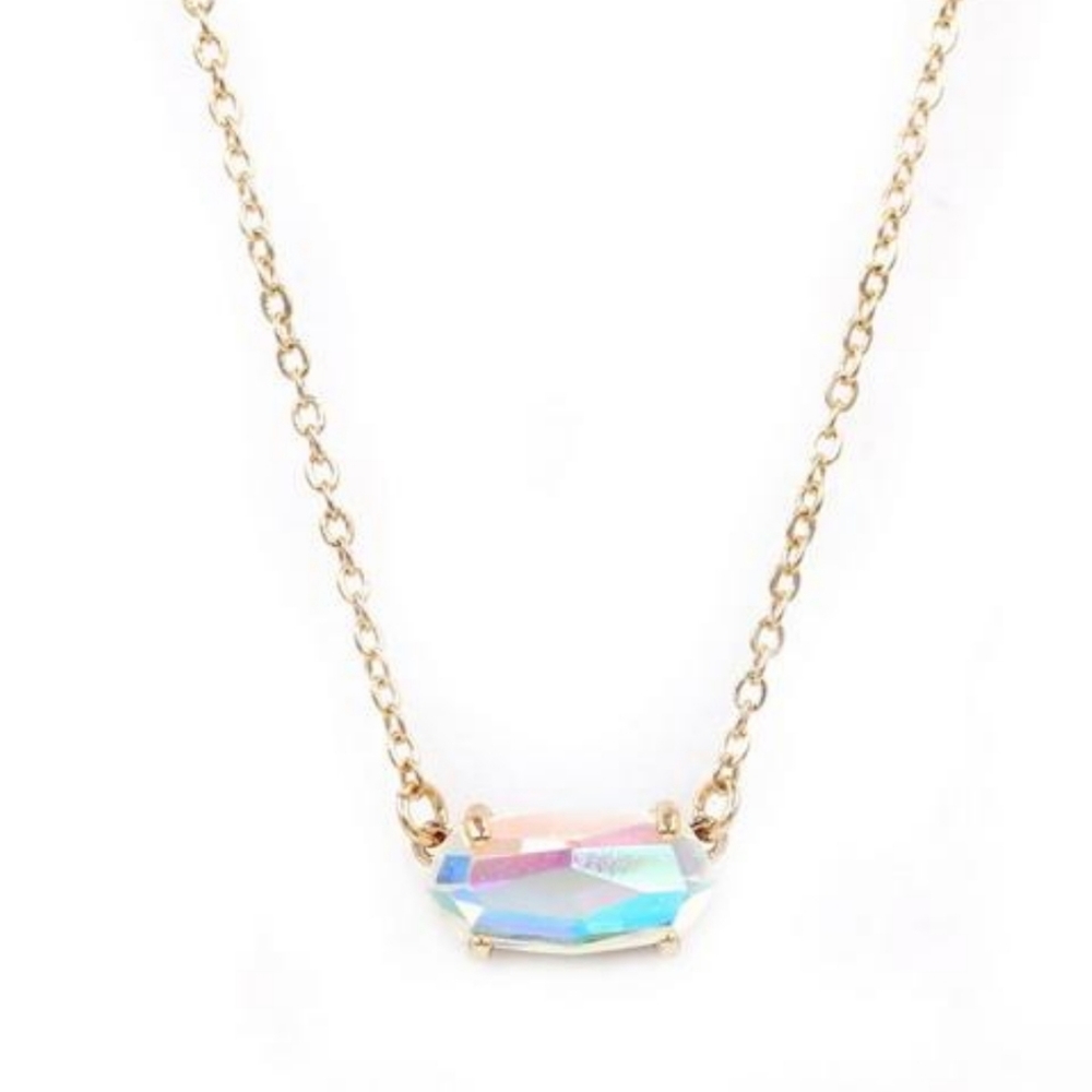 Free People Rainbow Oval Stone Necklace